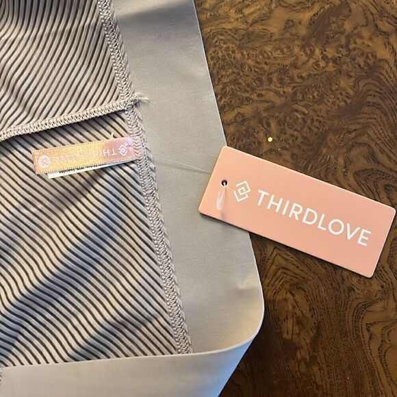 Thirdlove Shadow Stripe Uplift Plunge Bra 40D matching Shadow Stripe Hipster 1X - Picture 8 of 9